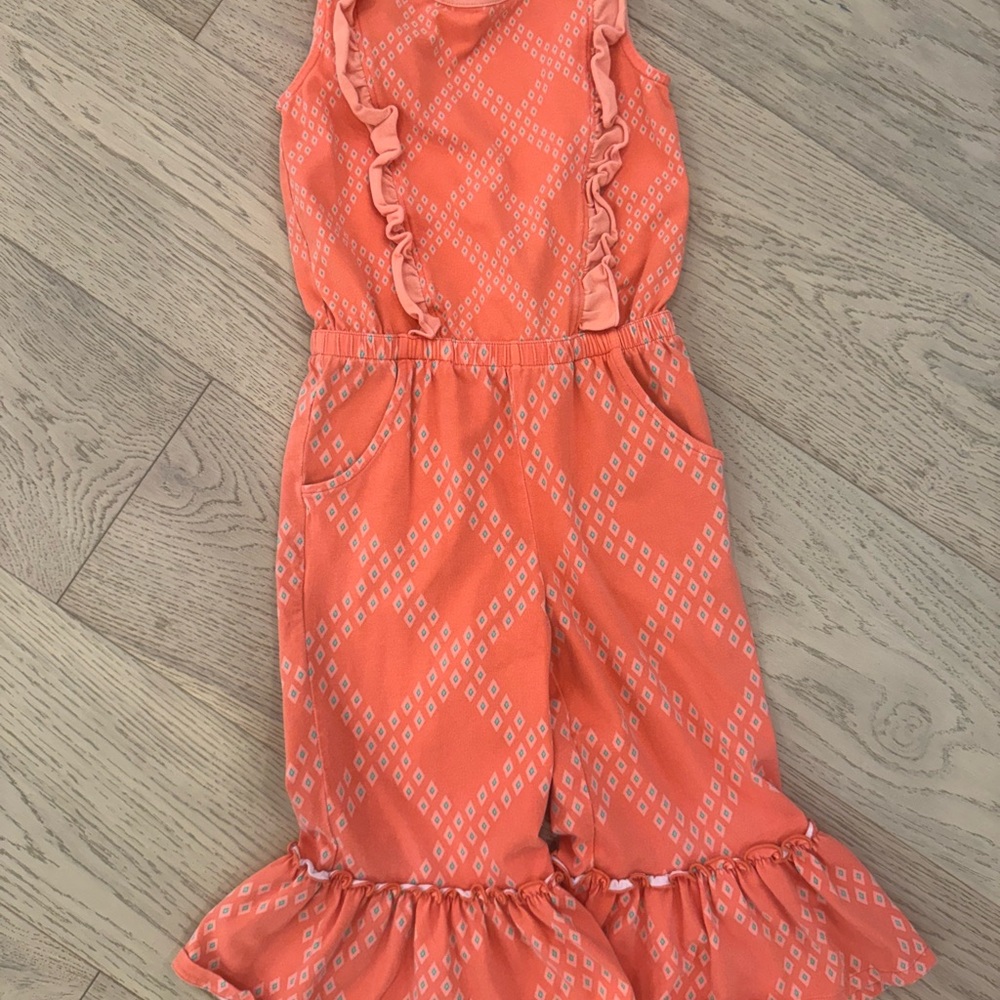 Matilda Jane Orange Ruffle Jumpsuit